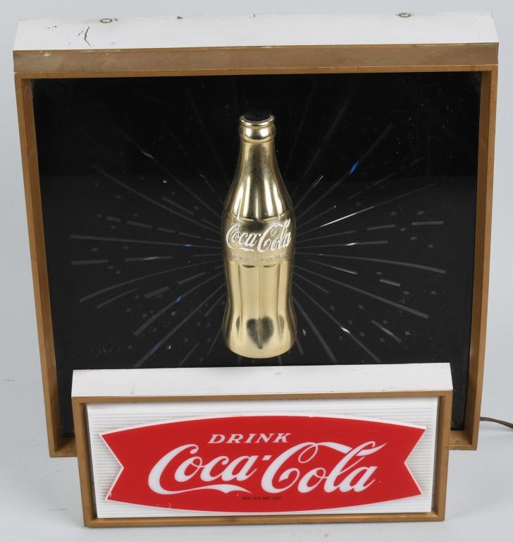 COCA COLA LIGHTUP STARBURST GOLD BOTTLE SIGN