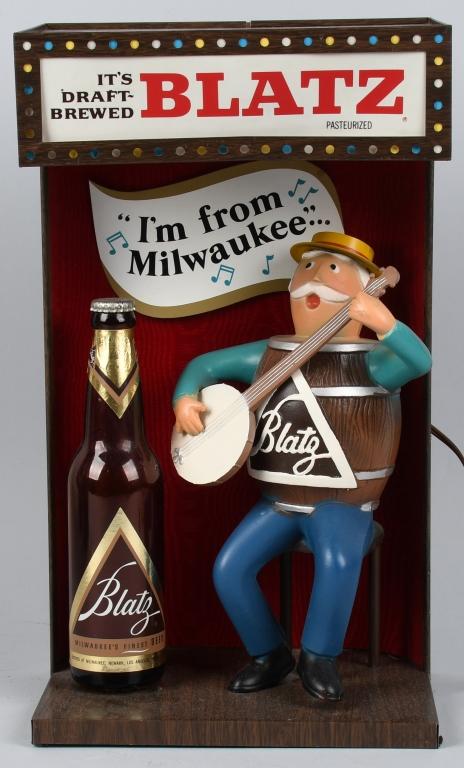 BLATZ BANJO MAN ADVERTISING COUNTER LIGHT