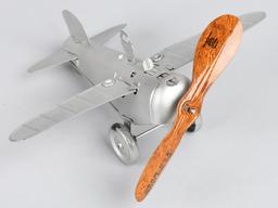 BING TIN WINDUP AIRPLANE w/ TOWER BOXED