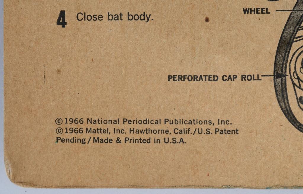 1966 MATTEL BATMAN'S CAP FIRING BAT-BOMB MOC