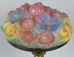 PAIRPOINT FLORAL PUFFY BOUDOIR LAMP