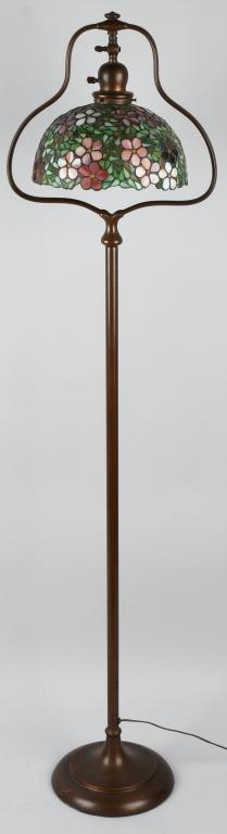 HANDEL STAINED LEADED GLASS FLOOR LAMP