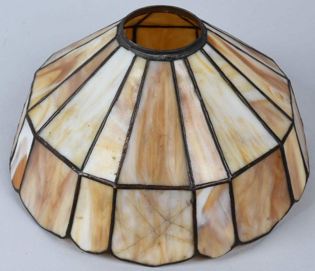 DUFFNER STAINED LEADED GLASS LAMP SHADE