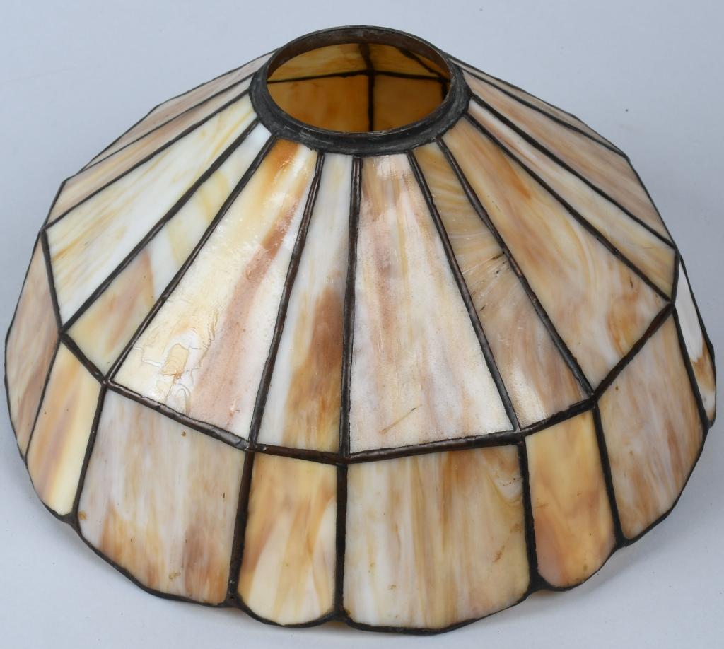 DUFFNER STAINED LEADED GLASS LAMP SHADE