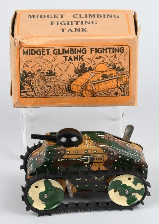 MARX Windup MIDGET CLIMBING FIGHTING TANK w/ BOX