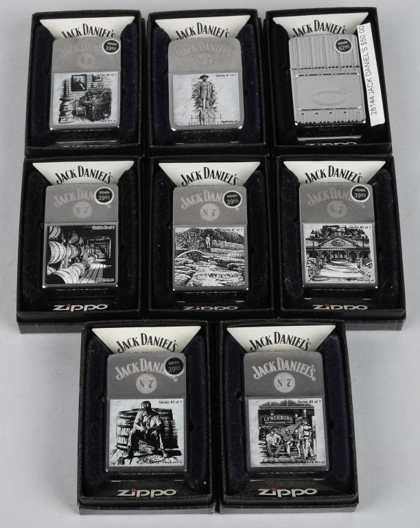 8- ZIPPO JACK DANIELS LIGHTERS