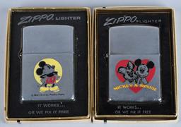 4- ZIPPO DISNEY WORLD & MICKEY MOUSE LIGHTERS