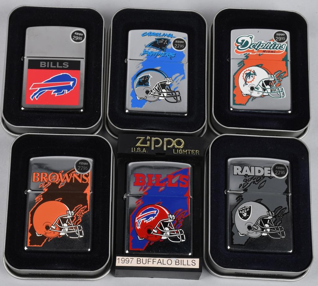 12- ZIPPO NFL FOOTBALL TEAM LIGHTERS