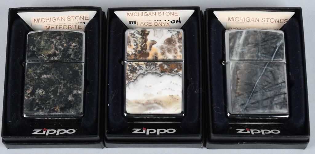 6- ZIPPO MICHIGAN STONE LIGHTERS