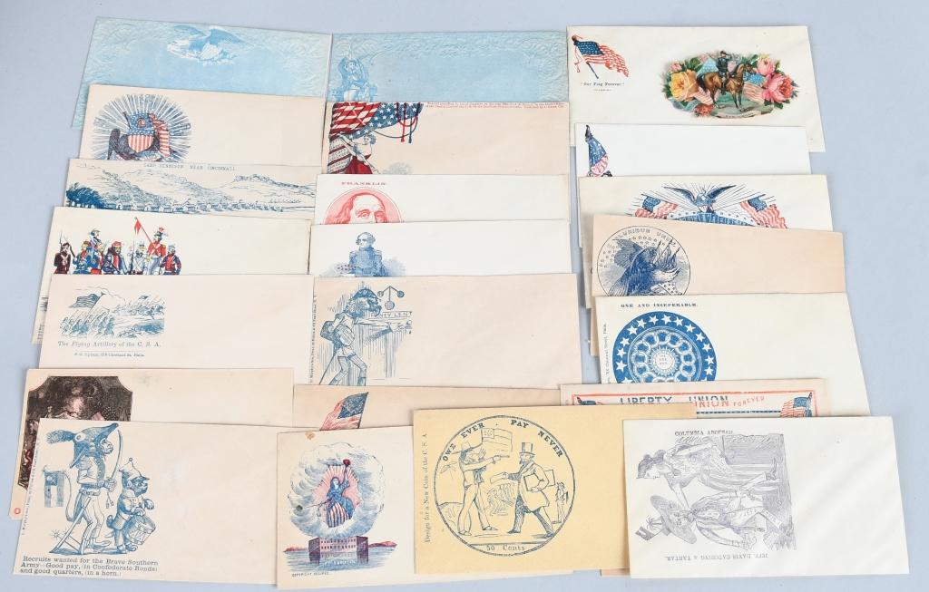 CIVIL WAR LOT OF 24 PATRIOTIC COVERS ENVELOPES