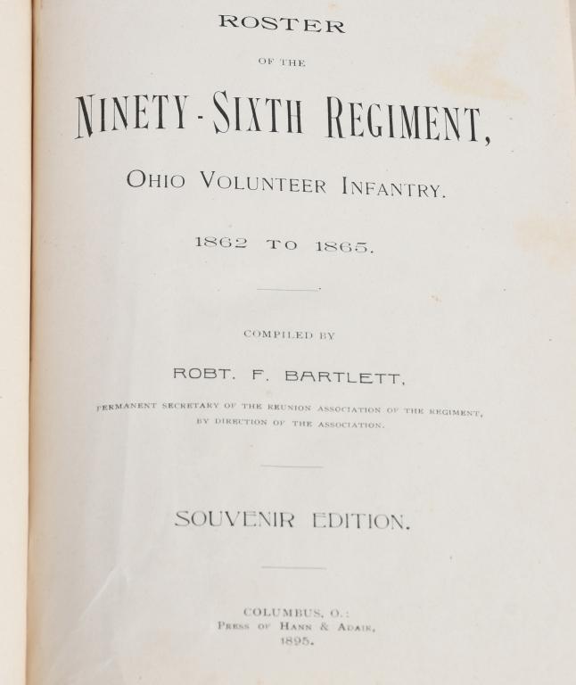 CIVIL WAR ID'ED 96TH OHIO AMBROTYPE & UNIT HISTORY