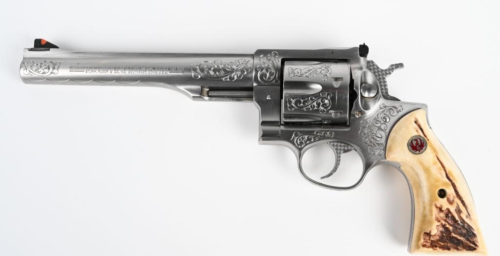 ENGRAVED RUGER REDHAWK .44 MAGNUM REVOLVER