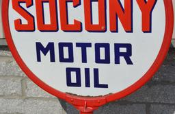 Stop Here Socony Motor Oil Porcelain Sign