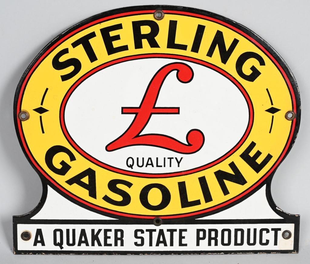 Sterling Gasoline "A Quaker State Product" Porce