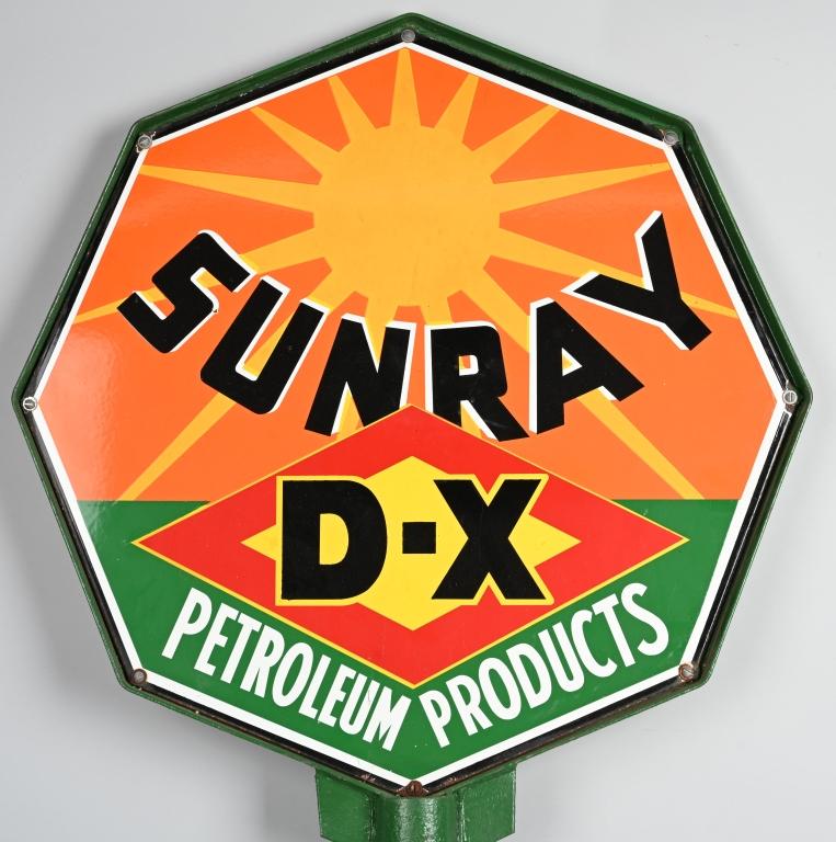 Sunray D-X Petroleum Products Porcelain Sign