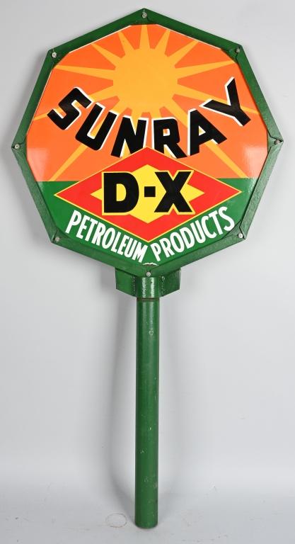 Sunray D-X Petroleum Products Porcelain Sign