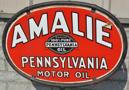 Amalie Pennsylvania Motor Oil w/seal logo Porcelai