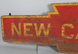 Pennsylvania Railroad "New Castle" wood sign