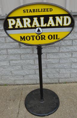 Paraland Motor Oil w/logo Porcelain Sign