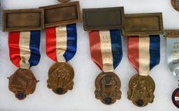 1930s-60s AFL CIO UNION DELEGATE RIBBON BADGES