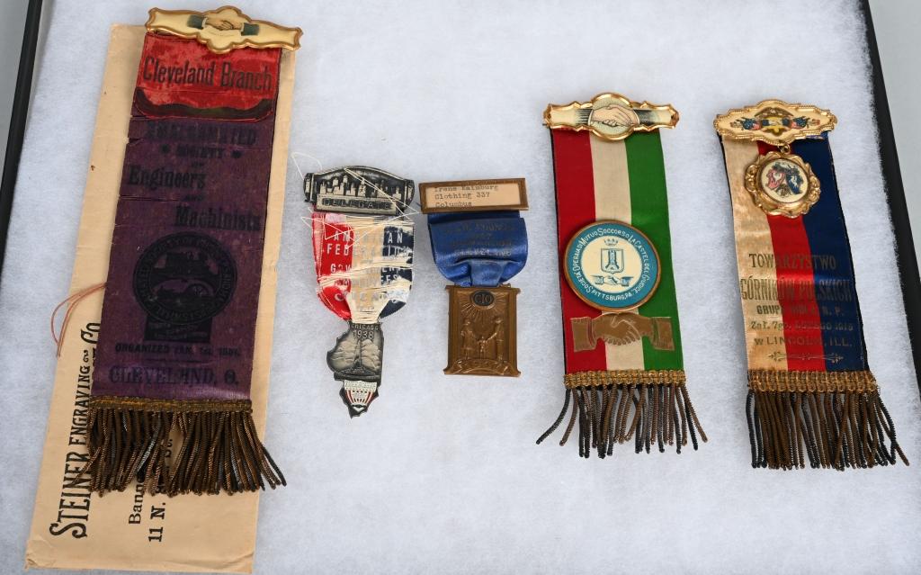 5- EARLY LABOR UNION RIBBONS