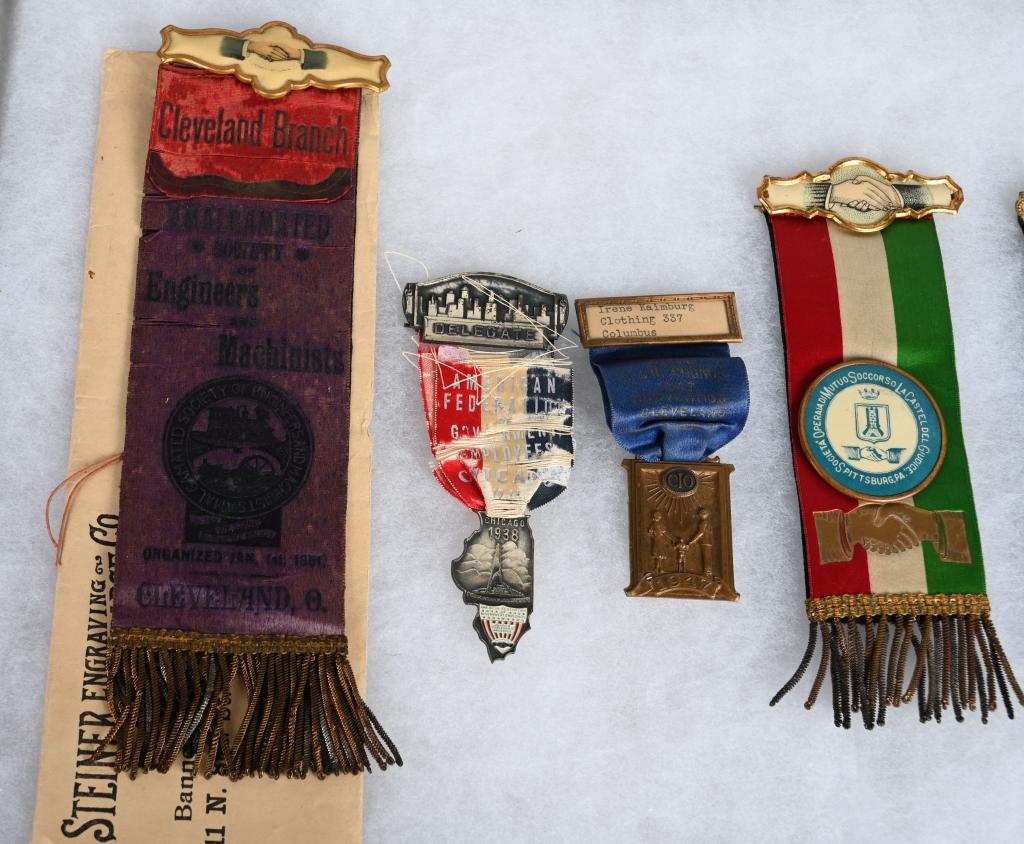 5- EARLY LABOR UNION RIBBONS