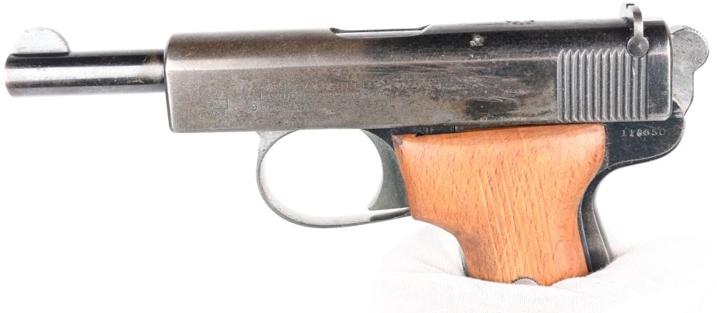 RARE 9MM WEBLEY AUTOMATIC PISTOL WITH AMMO