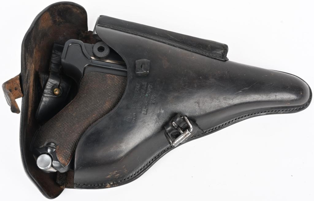 WW2 S/42 MAUSER CODE P-08 LUGER PISTOL W/ HOLSTER