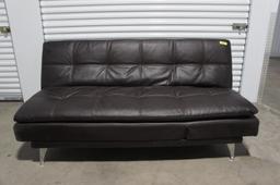 Faux Leather Futon with USB and outlets-JC