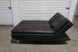 Faux Leather Futon with USB and outlets-JC