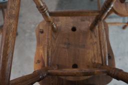 Wooden Captain's Chair Swivel bar stool  -JC