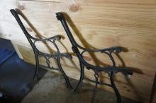 wrought iron bench sides