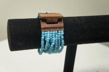 Natural Stone Stretch Bracelet - Blue -AC