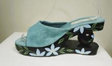 ANANIAS Handmade in Indonesia Suede & Wooden Heel Slides