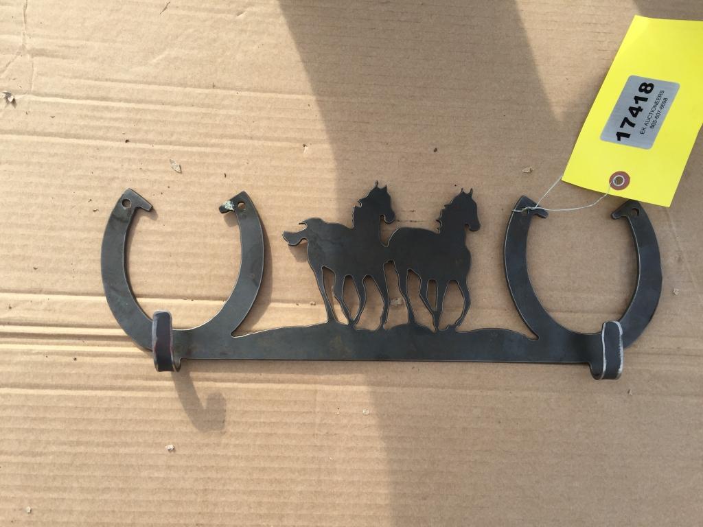 DBL HORSE HORSESHOE WALL HOOK