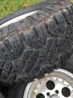 (4) 33X12.5-15 TIRES & ALUMINUM WHEELS