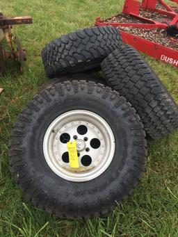 (4) 33X12.5-15 TIRES & ALUMINUM WHEELS