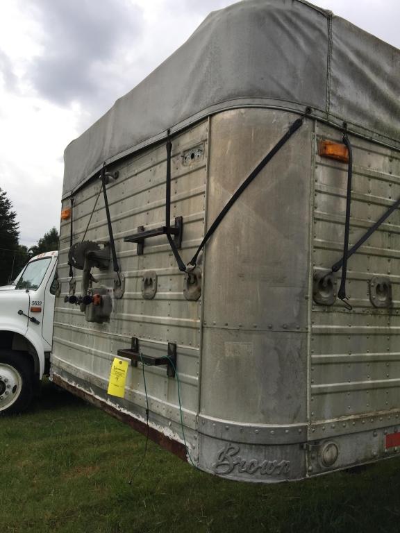 35' BROWN ALUMINUM SKIN GRAIN TRAILER