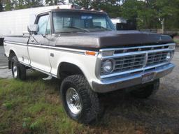 1975 Ford F-250 Ranger XLT Pickup; Brown / White