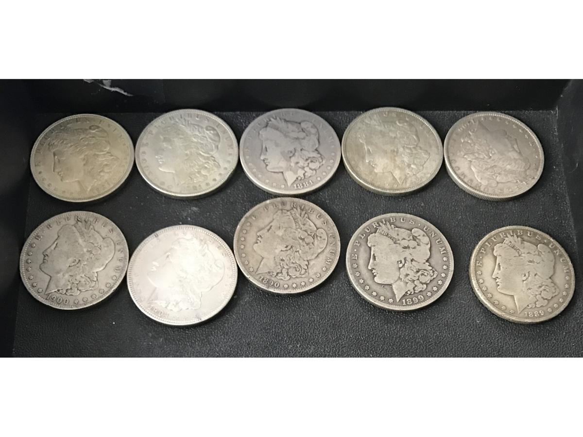 10 Morgan Silver Dollars