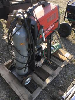 Craftsman 110 Wirefeed Welder on Cart w/ Tanks, Masks & Gloves