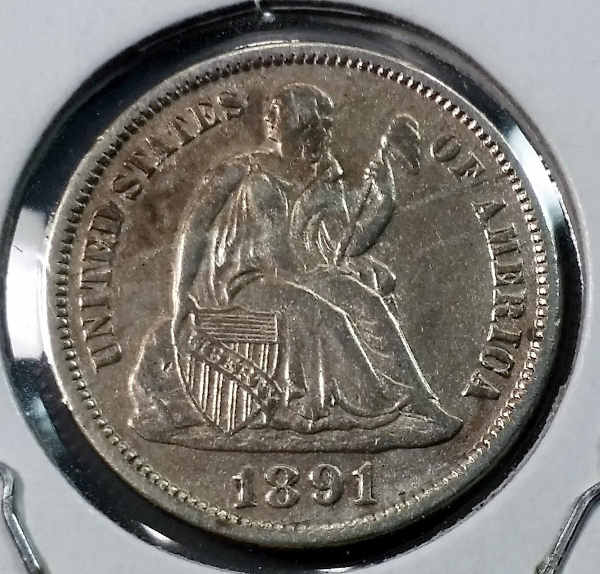 1891 Seated Liberty Silver Dime