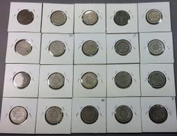 20x Seated Liberty Silver Dimes