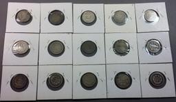 15x 1853 (w/ Arrows) Seated Liberty Silver HALF DIMES