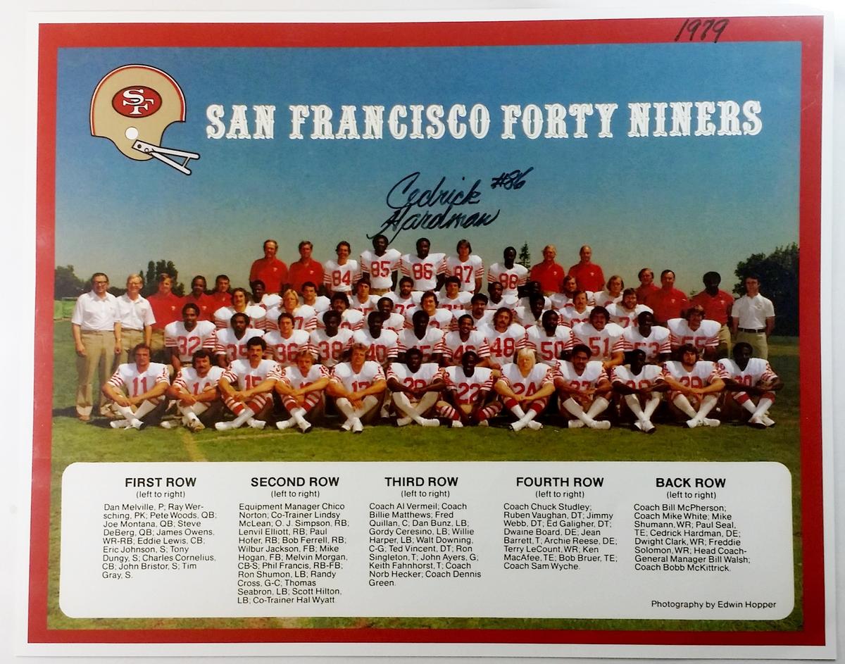 1979 SF 49ers Team Photo SIGNED by Cedrick Hardman