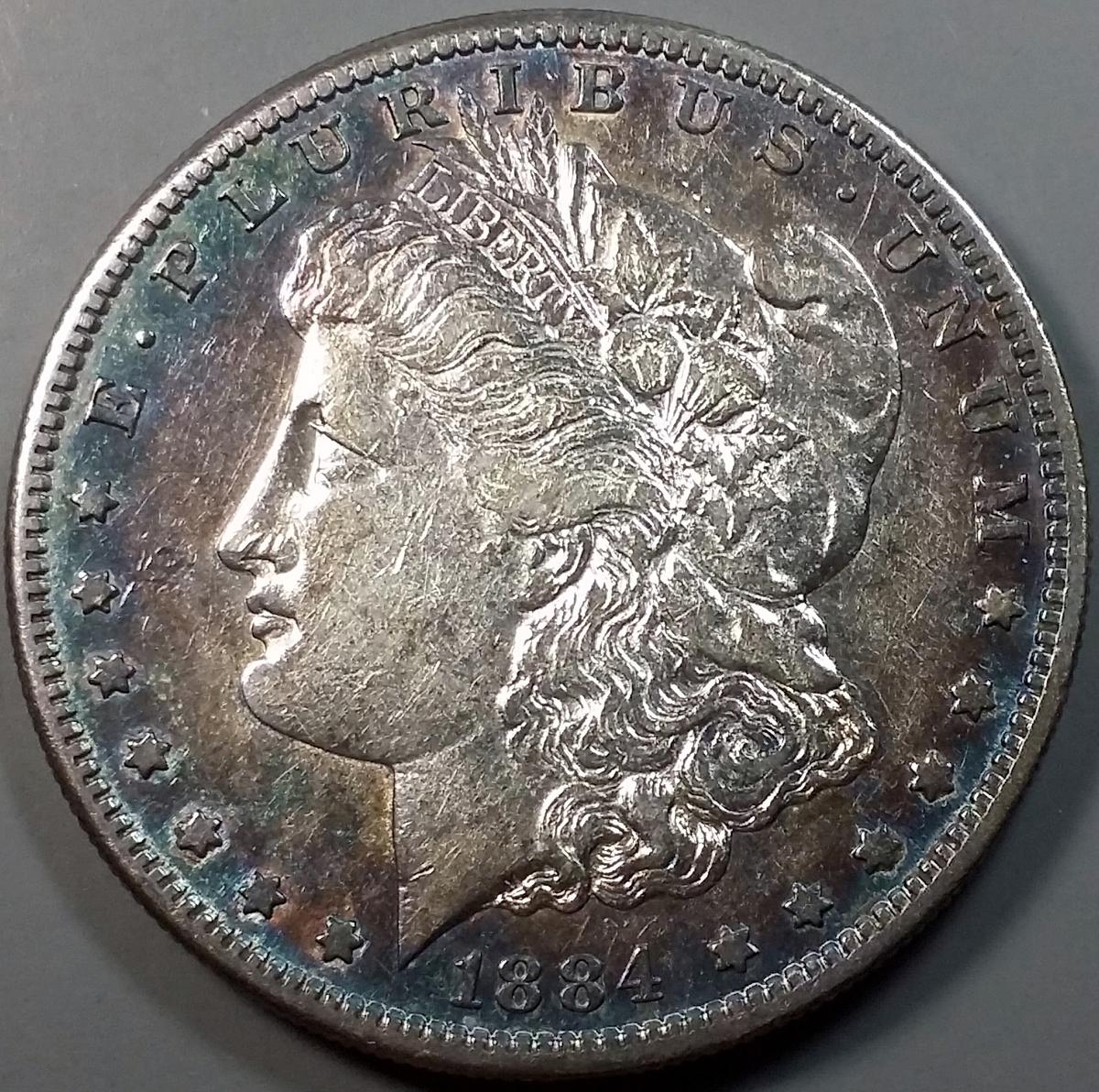 1884-S Morgan Silver Dollar -TONED