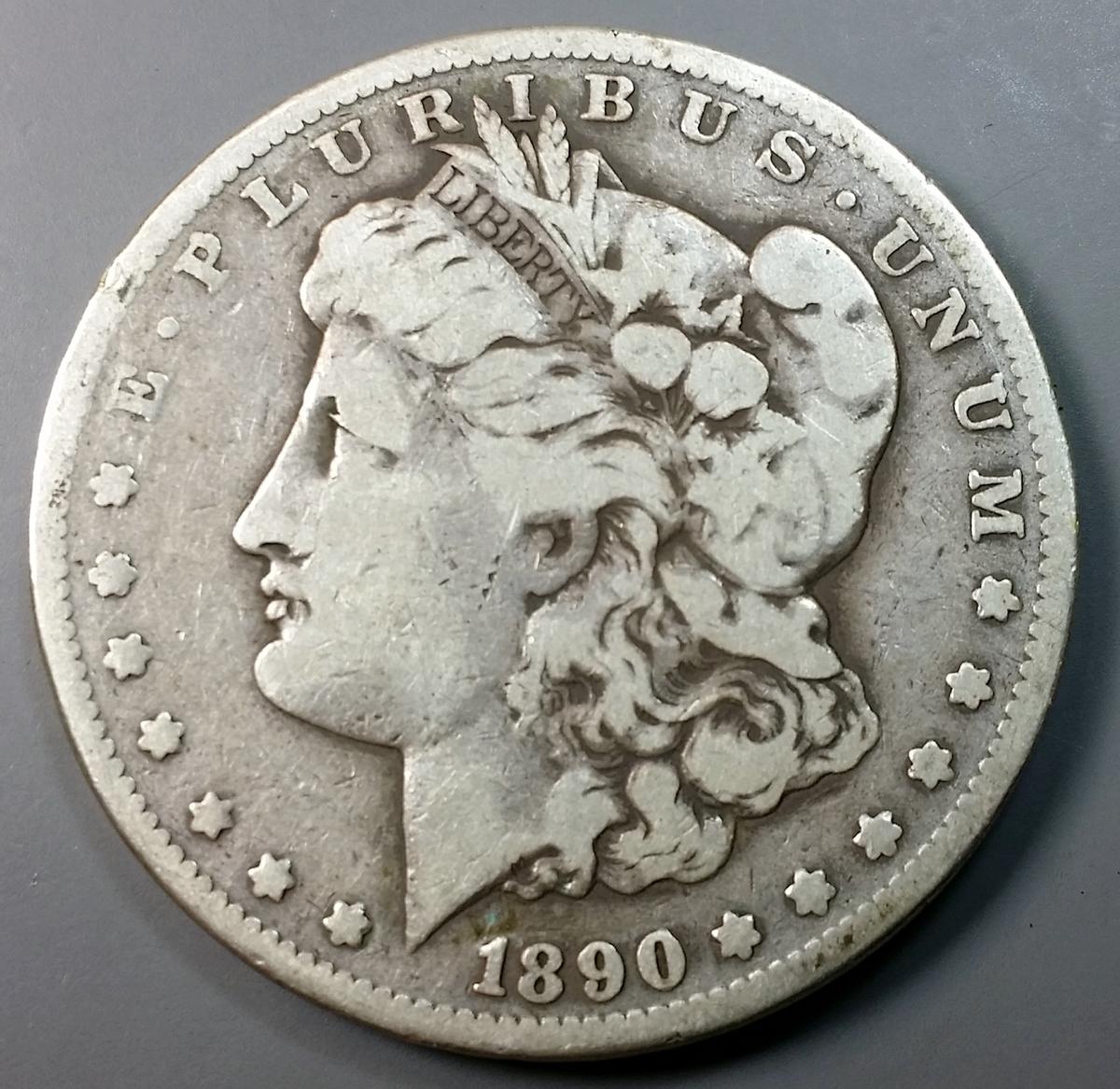 1890-CC Morgan Silver Dollar