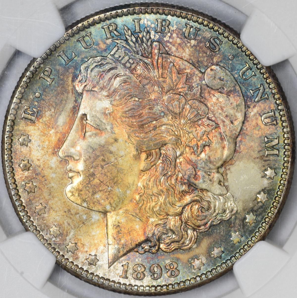 1898-O Morgan Silver Dollar -NGC ms64 -TONED