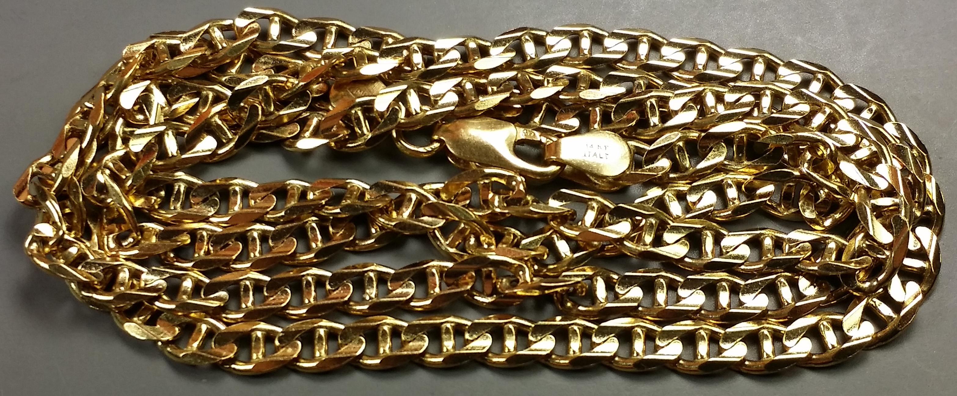 14k Italy Gold 22" Necklace (15g) -UNIQUE