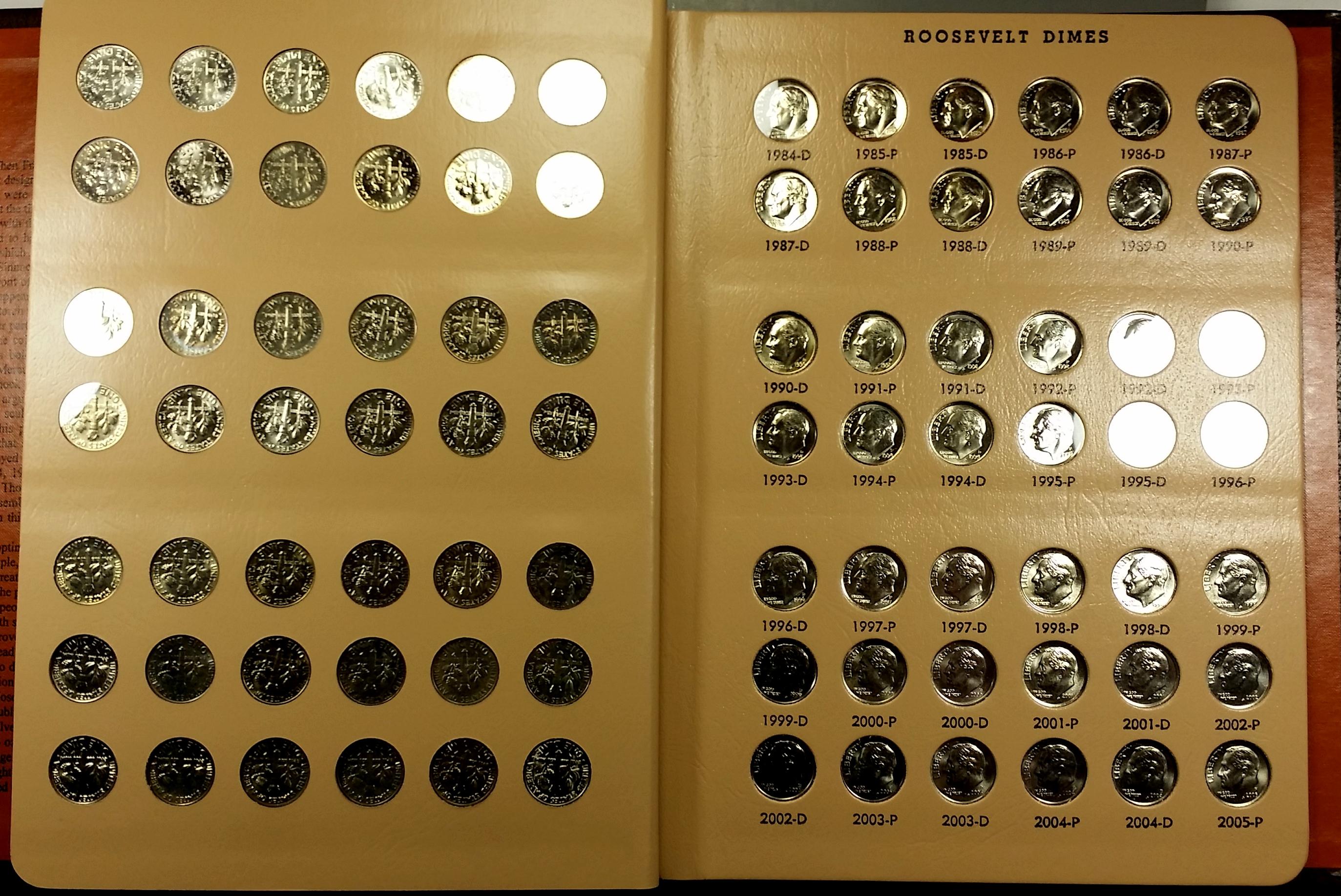 COMPLETE Roosevelt Dime Album -MANY TONED